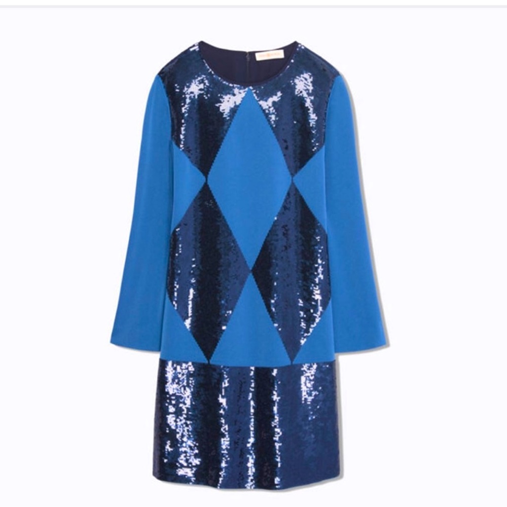Tory Burch Lantilly Dress in evening blue. Size 6